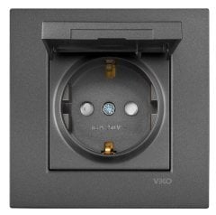 Novella FÜME Kapaklı Topraklı Priz Çerçeveli Viko Artline - 92605412