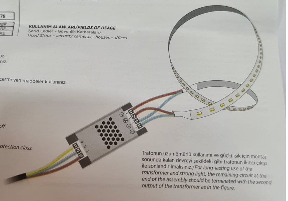 şerit led trafosu bağlantı