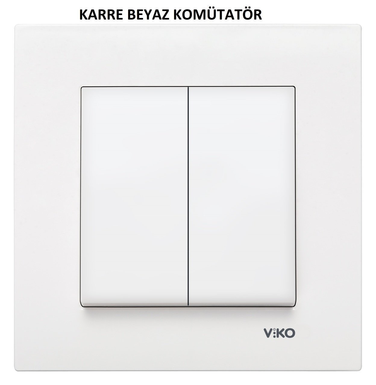 Viko Karre Beyaz İkili Anahtar Komütatör ÇERÇEVELİ