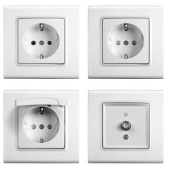 Viko Linnera/Rollina Beyaz/Krem Anahtar ve Priz Çeşitleri Beyaz - Jaluzi Kumanda Anahtarı 1 Düğmeli