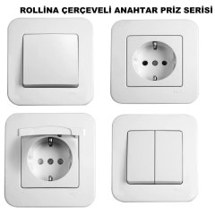 Viko Linnera/Rollina Beyaz/Krem Anahtar ve Priz Çeşitleri Beyaz - Jaluzi Kumanda Anahtarı 1 Düğmeli