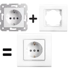 Viko Linnera/Rollina Beyaz/Krem Anahtar ve Priz Çeşitleri Beyaz - Jaluzi Kumanda Anahtarı 1 Düğmeli