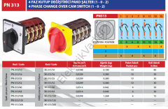 Pakosan Pako Şalter Kutup Değiştirici 0-1-2 1x40A, 3X40A, 5X40A, 6X40A 3X16 Amper