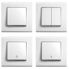 Viko Linnera/Rollina Beyaz/Krem Anahtar ve Priz Çeşitleri Beyaz - Linnera Tekli Sıva Üstü Kasa