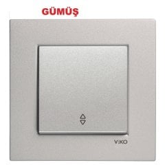 Viko Artline Novella GÜMÜŞ Renk Anahtar ve Priz Çeşitleri Tek Düğmeli Jaluzi Kumanda Anahtarı