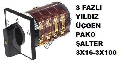 Pakosan Pako Şalter Yıldız Üçgen 3X16A, 3X40A, 3X63A 3X16 Amper