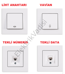 Günsan Eqona Serisi BEYAZ Renk Anahtar ve Priz Çeşitleri Topraklı Priz