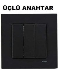 Viko Artline Novella SİYAH Renk Anahtar ve Priz Çeşitleri Işıklı Anahtar
