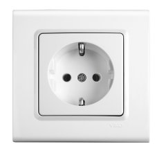 Viko Linnera/Rollina Beyaz/Krem Topraklı Priz Krem - Linnera Çerçeveli