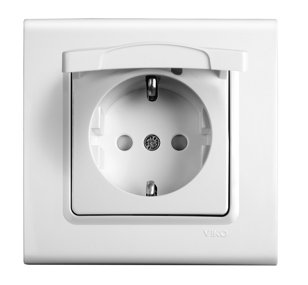 Viko Linnera/Rollina Beyaz/Krem Topraklı Priz Kapaklı Krem - Linnera Çerçeveli