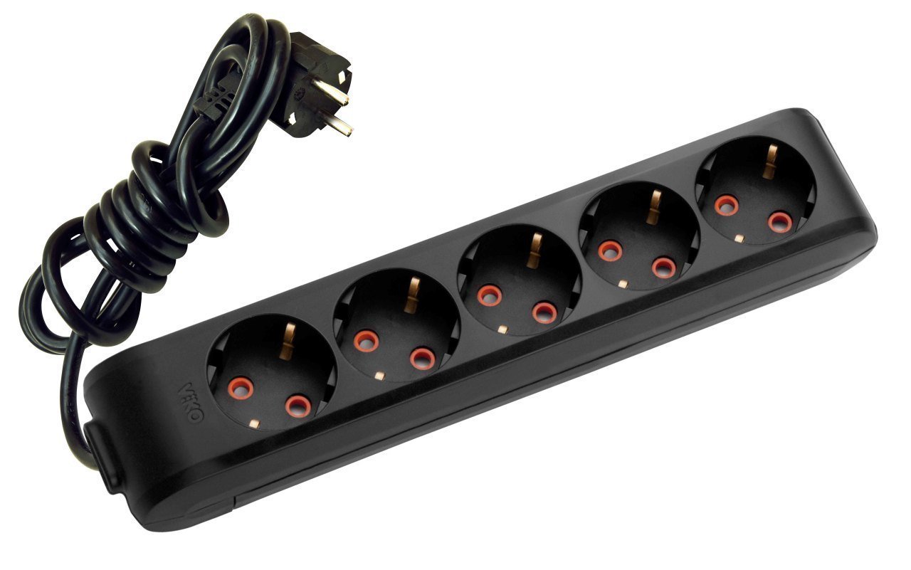 Viko Multi-let Siyah Renk Klemensli Grup Prizler 5li - 2 Metre