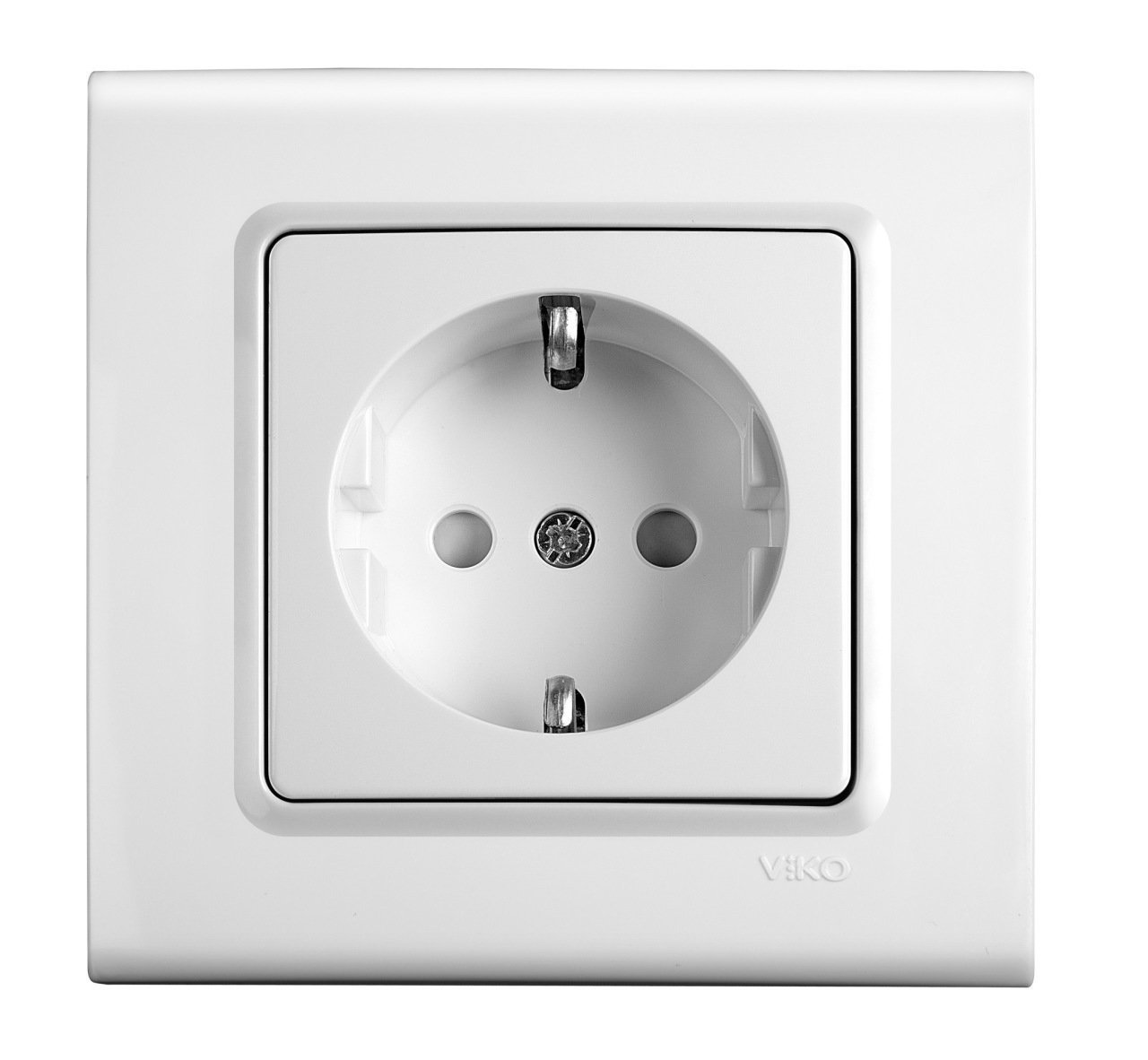 Viko Linnera/Rollina Beyaz/Krem Topraklı Priz Çocuk Korumalı Krem - Rollina Çerçeveli