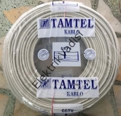 Tamtel Kamera Kablosu Tam Bakır 2x0.22 2+1 CCTV 100 METRE