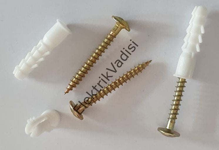 Gündüz Sunta Vidası +Dübel 5x45 Kendinden Somunlu 100 ADET