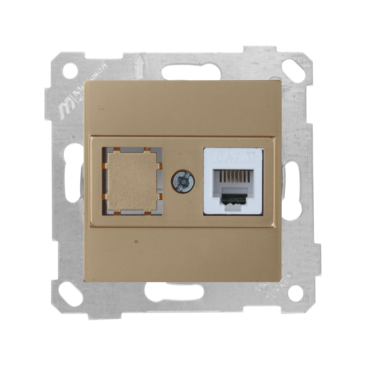 Mutlusan Rita Serisi Anahtar ve Priz Çeşitleri Antik Altın - Nümeris Telefon Prizi