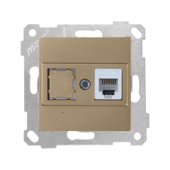 Mutlusan Rita Serisi Anahtar ve Priz Çeşitleri Antik Altın - Nümeris Telefon Prizi