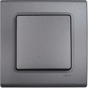 Viko Linnera Life Granit Grisi Siyah Tekli Anahtar Siyah - Çerçeveli