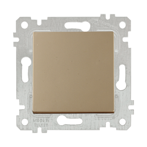 Mutlusan Rita Serisi Anahtar ve Priz Çeşitleri Antik Altın - Tekli Anahtar