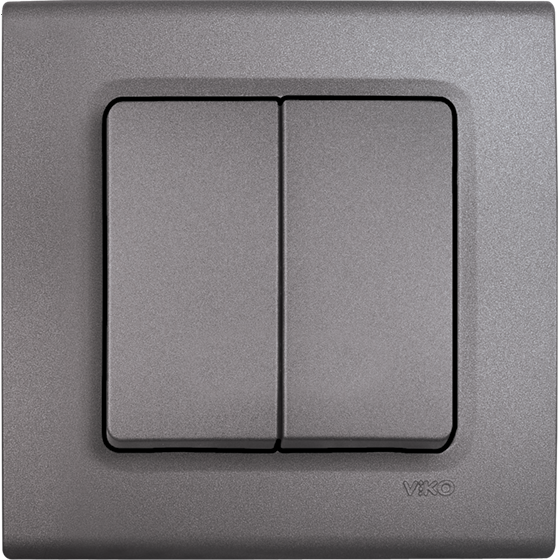 Viko Linnera Life Granit Grisi Siyah İkili Anahtar Granit Grisi - Çerçeveli