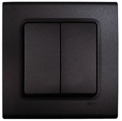 Viko Linnera Life Granit Grisi Siyah İkili Anahtar Granit Grisi - Çerçeveli