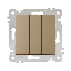 Mutlusan Rita Serisi Anahtar ve Priz Çeşitleri Antik Altın - Üçlü Anahtar