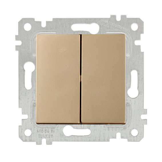 Mutlusan Rita Serisi Anahtar ve Priz Çeşitleri Antik Altın - İkili Anahtar Komütatör