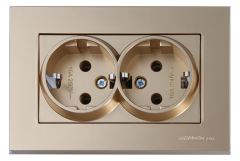 Mutlusan Rita Serisi Anahtar ve Priz Çeşitleri Antik Altın - İkili Topraklı Priz Çerçeveli