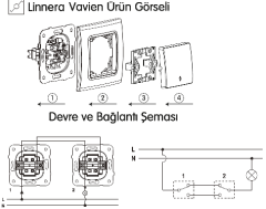 Viko Linnera Life Granit Grisi Siyah Vavian Veavian Siyah - Çerçevesiz