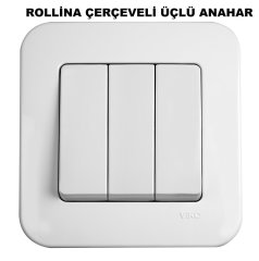 Viko Linnera/Rollina Beyaz/Krem Üçlü Anahtar Krem - Linnera Çerçeveli