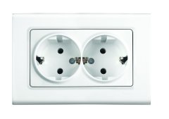 Viko Linnera Beyaz İkili Topraklı Priz Çerçeve Dahil Beyaz - Linnera Çerçeveli