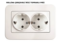 Viko Linnera Beyaz İkili Topraklı Priz Çerçeve Dahil Beyaz - Linnera Çerçeveli