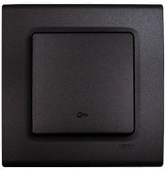 Viko Linnera Life Granit Grisi Siyah Kapı Otomatiği Anahtarı Siyah - Çerçeveli