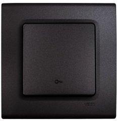 Viko Linnera Life Granit Grisi Siyah Kapı Otomatiği Anahtarı Siyah - Çerçevesiz