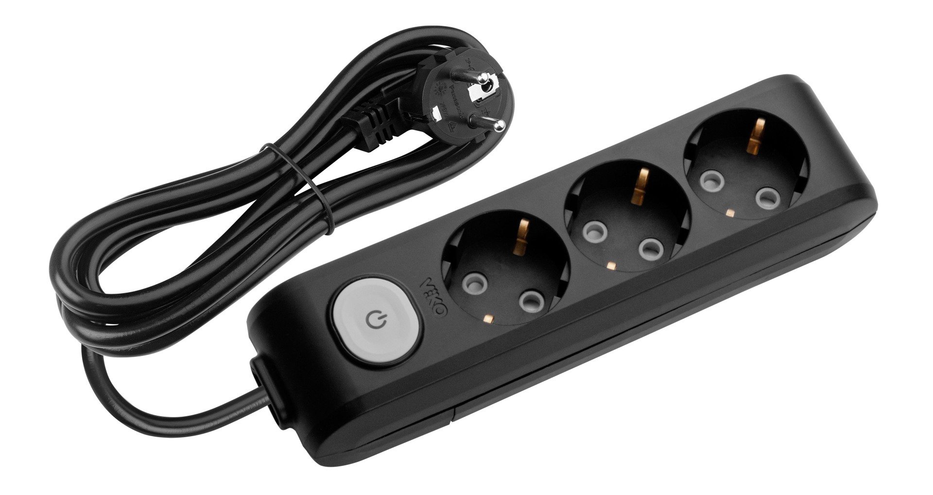 Viko Multi-let Üçlü 5 Metre Anahtarlı Grup Priz Klemensli - Siyah