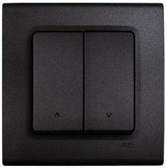 Viko Linnera Life Granit Grisi Siyah Jaluzi Kumanda Anahtarı Siyah - Çerçeveli