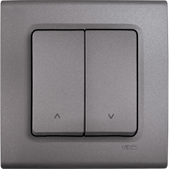 Viko Linnera Life Granit Grisi Siyah Jaluzi Kumanda Anahtarı Siyah - Çerçevesiz