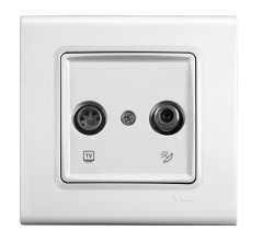 Viko Linnera/Rollina Beyaz Tv Sat Uydu Prizi Krem - Linnera Çerçeveli