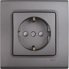 Viko Linnera Life Granit Grisi Siyah Topraklı Priz Granit Grisi - Çerçeveli