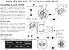 Viko Linnera Life Granit Grisi Siyah Topraklı Priz Granit Grisi - Çerçeveli