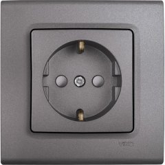Viko Linnera Life Granit Grisi Siyah Topraklı Priz Granit Grisi - Çerçevesiz