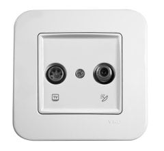 Viko Linnera/Rollina Beyaz Tv Sat Uydu Prizi Krem - Çerçevesiz