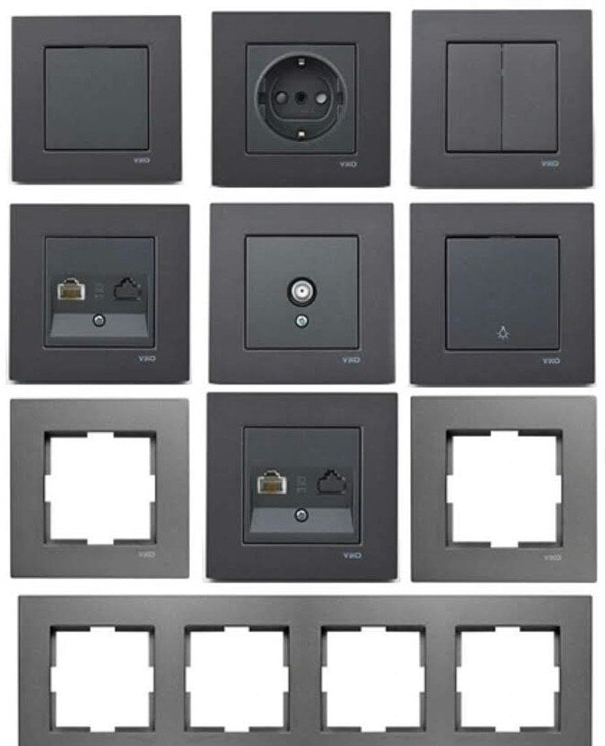 Viko Artline Novella FÜME Renk Anahtar ve Priz Çeşitleri Tekli Data Prizi Cat-6