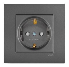 Novella/Trenda Füme Topraklı Priz Viko Artline Novella Çerçeveli