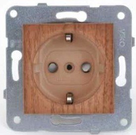 Viko Novella Topraklı Priz Çerçevesiz - CEVİZ