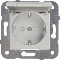Viko Novella Kapaklı Topraklı Priz Çerçevesiz - GÜMÜŞ