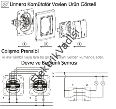 Viko Linnera/Rollina Beyaz/Krem Komütatör Vavien Veavien