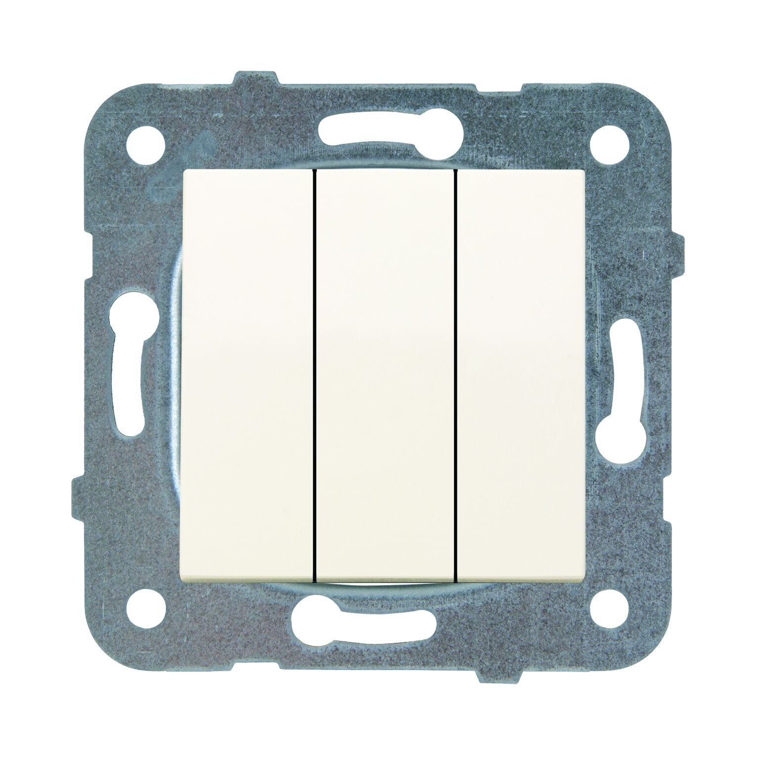 Viko Karre/Meridian Beyaz/Krem Anahtar ve Priz Çeşitleri Krem - Üçlü Anahtar
