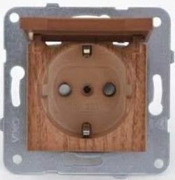 Viko Novella Kapaklı Topraklı Priz Çerçevesiz - CEVİZ