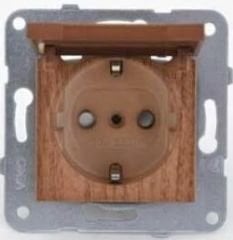 Viko Novella Kapaklı Topraklı Priz Çerçevesiz - CEVİZ