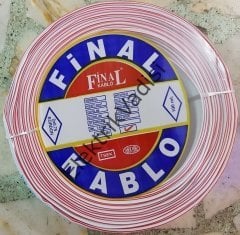 Final 2x0.75 Kordon Kodlu Beyaz Tam Bakır Kablo 100 METRE
